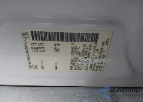 2021 Nissan Maxima Sr Xtronic Cvt z USA, uszkodzony, nr VIN 1N4AA6EV4MC504280